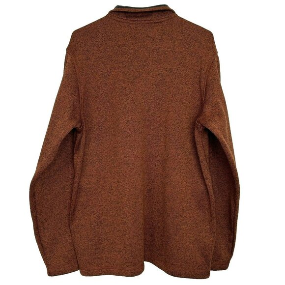 Eddie Bauer Pullover Snap Fleece Men Size Large Brown Better Sweater - Picture 2 of 4
